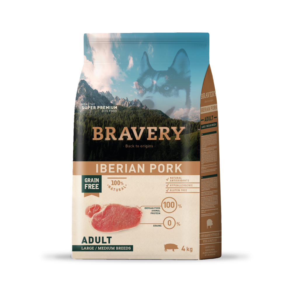 Bravery Iberian Pork Adult Large / Medium Breed 4 Kg