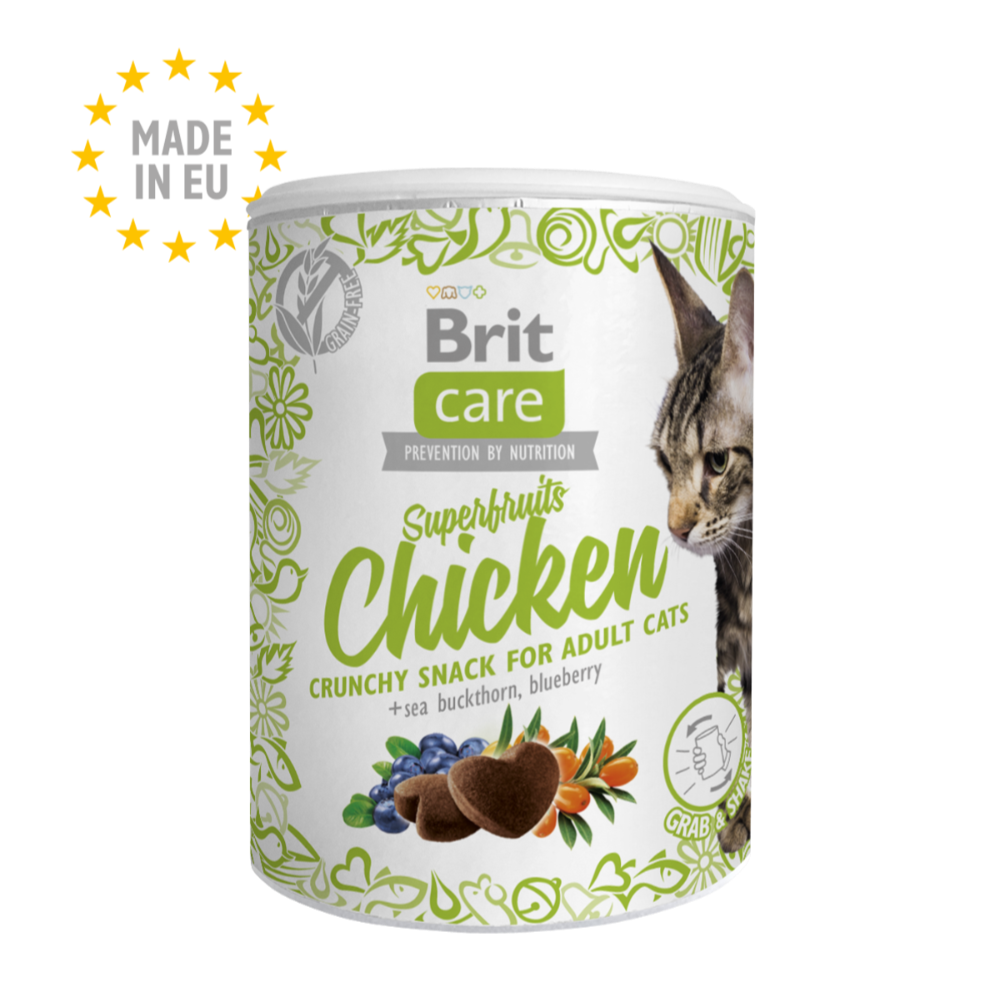 BRIT CARE CAT SNACK SUPERFRUITS CHIKEN 100 GR