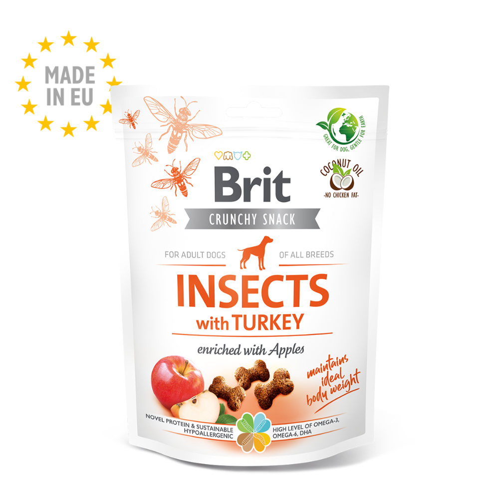 BRIT CRUNCHY SNACK INSECTS WITH TURKEY 200 GR