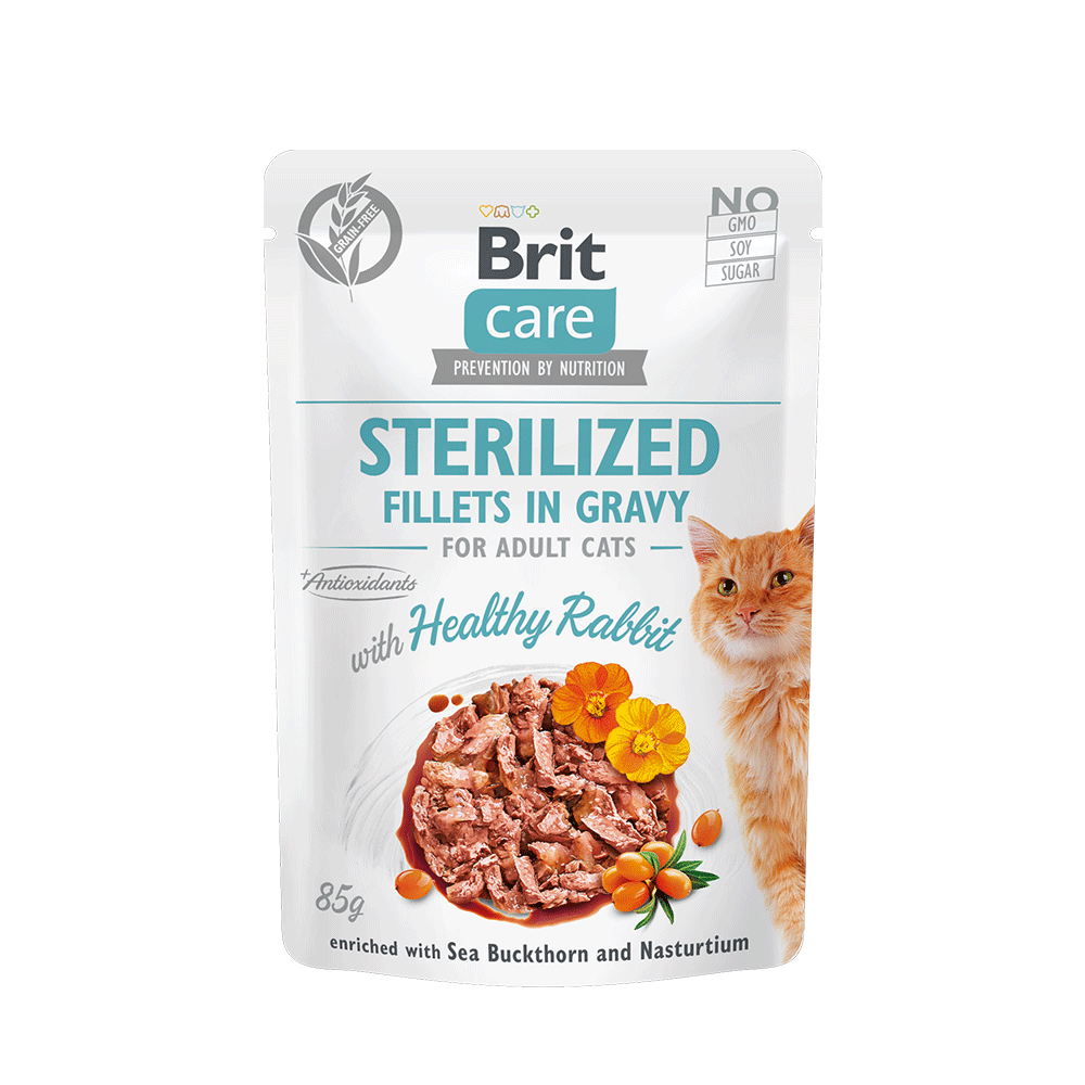 Brit Care Cat Sterilized Fillets in Gravy with Healthy Rabbit 85 GR