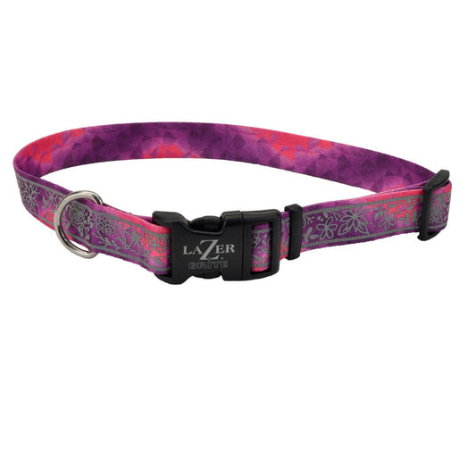 COASTAL LAZER BRITE COLLAR PINK MULTI FLOWERS "L"