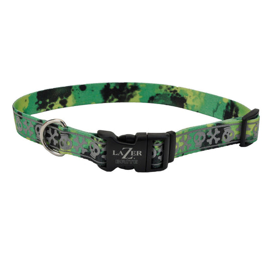 COASTAL LAZER BRITE COLLAR LIME SKULLS "L"