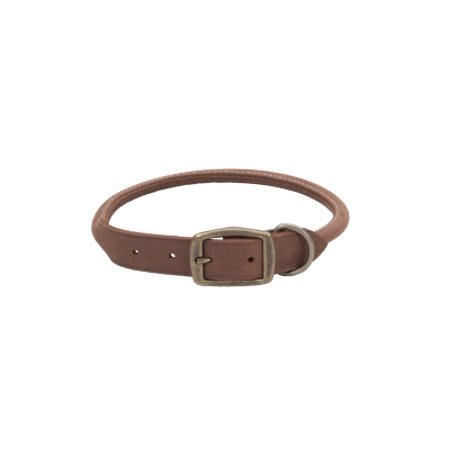 COASTAL CIRCLE-T COLLAR REDONDO CUERO RUSTICO CHOCOLATE 40 CM