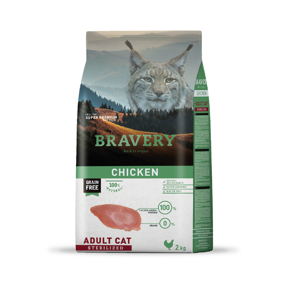 BRAVERY CHICKEN ADULT CAT STERILIZED 2 KG