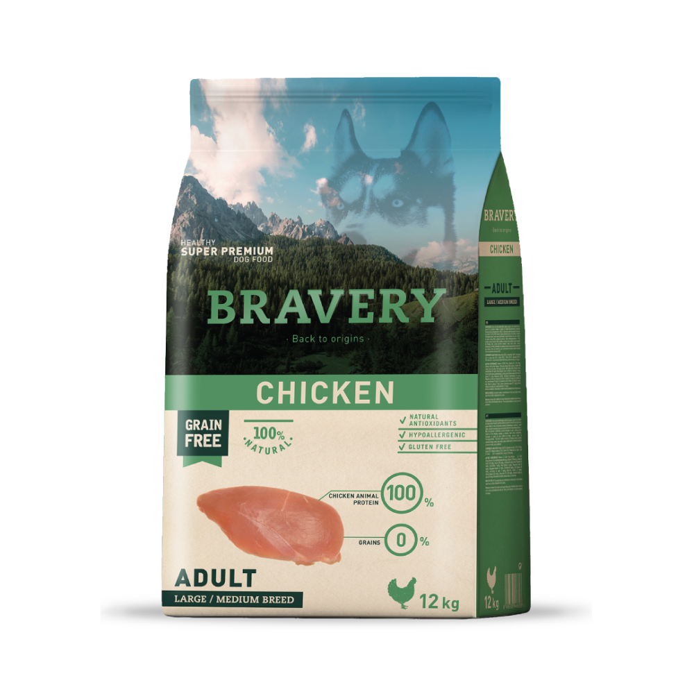Bravery Chicken Adult Large / Medium Breed 12 KG