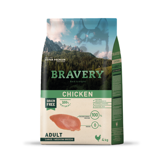 Bravery Chicken Adult Large / Medium Breed 4 KG