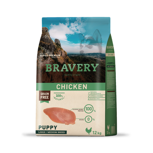 Bravery Chicken Puppy Large / Medium Breed 12 KG