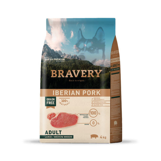 Bravery Iberian Pork Adult Large / Medium Breed 4 Kg