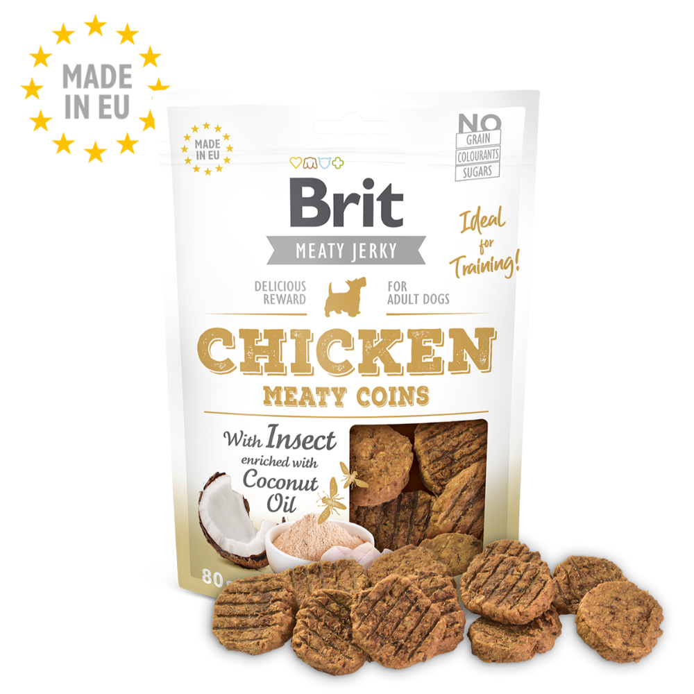 Brit Jerky Snack Chicken Meat with Insect / Pollo con Insecto 80 GR