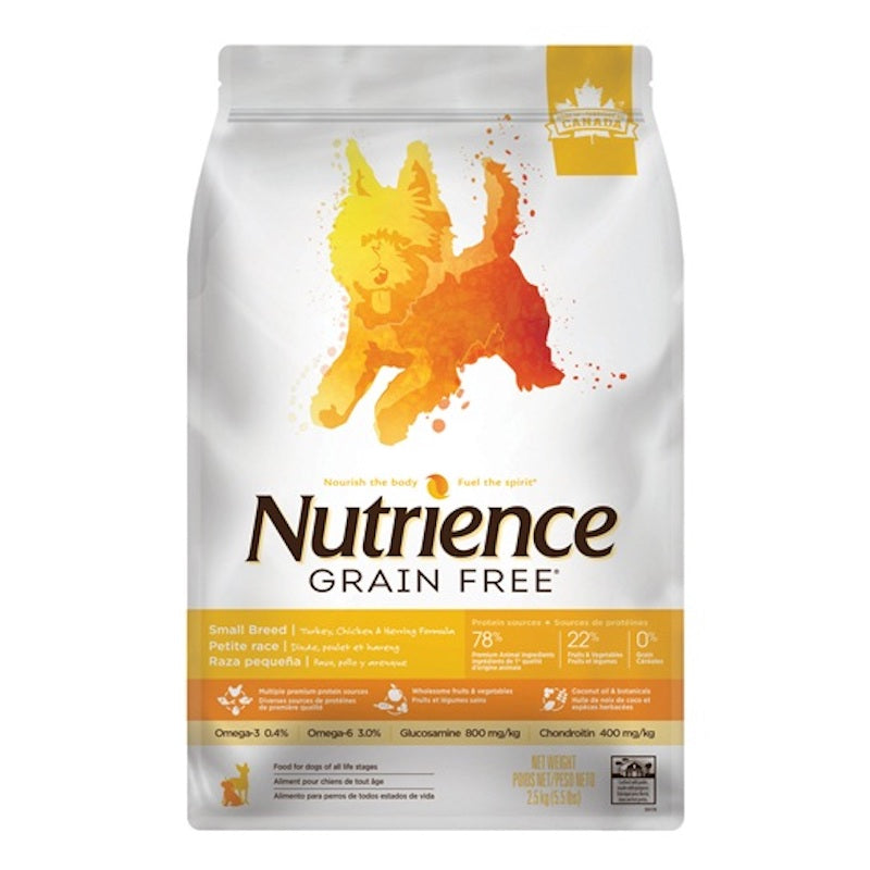 Nutrience Grain Free Raza Pequeña Pavo, Pollo y Arenque 2.5 KG