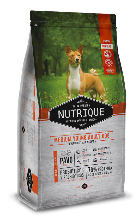 Nutrique Medium Young Adult Dog / Adulto Raza Mediana 12 KG