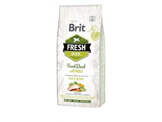 Brit Fresh Duck with Millet Active Run & Work / Pato Perros Activos y Trabajo 12 KG