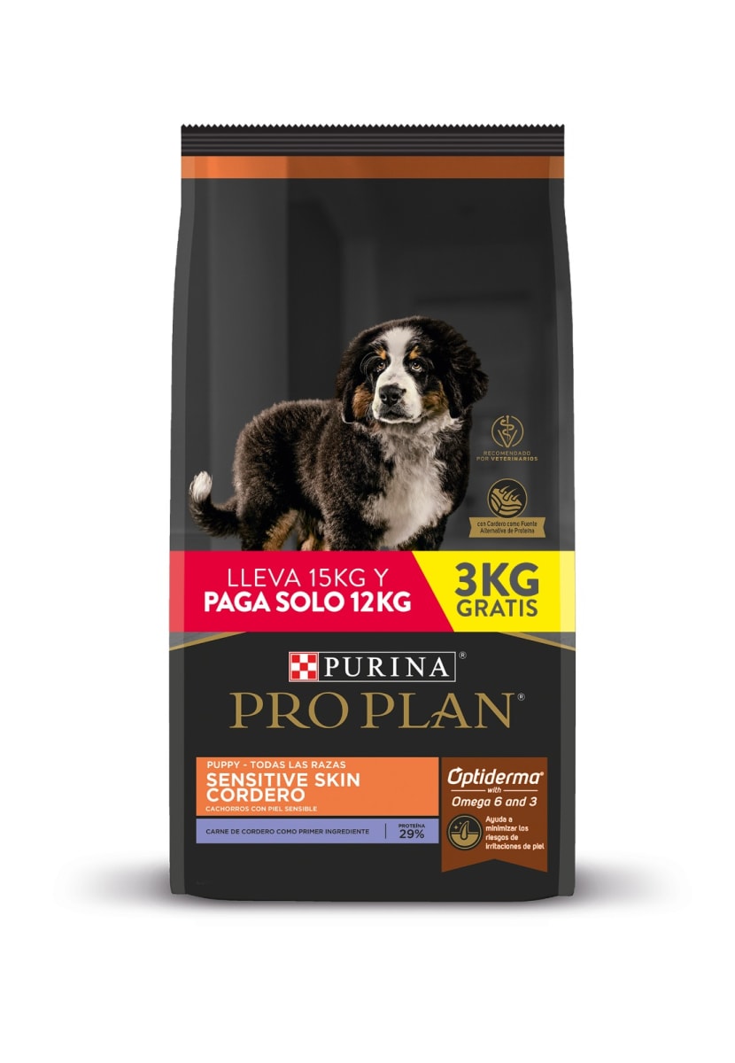 Pro Plan Puppy / Cachorro Sensitive Skin Cordero 12+3 KG