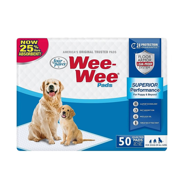 FOUR PAWS WEE-WEE PADS SUPERIOR PERFORMANCE (56 x 58 cm.) 50 UN