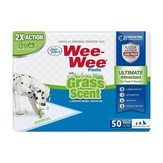 FOUR PAWS WEE-WEE PADS WITH GRASS SCENT (56 x 58 cm.) 50 UN