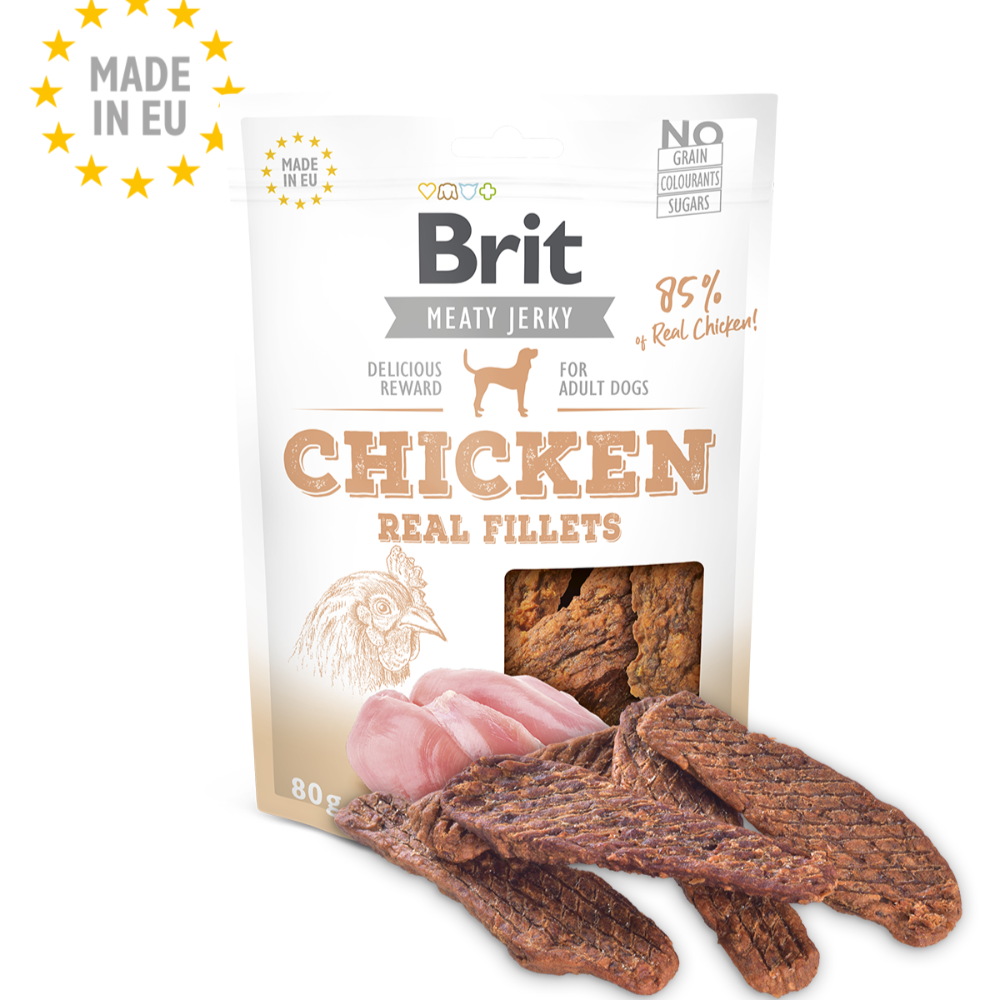 Brit Jerky Snack Chicken Fillet / Filetes de Pollo 80 GR